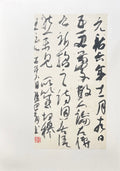 Hand‑penned Chinese running cursive calligraphy by Zhang Xiajian, ancient literary dream record excerpt, xingcao brush script on textured rice paper with artist red seal, framed A3 oriental wall art, authentic Chinese ink artwork