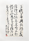Hand‑penned Chinese running cursive calligraphy by Zhang Xiajian, ancient prose excerpt, xingcao brush script on textured rice paper with artist red seal, framed A3 oriental wall art, authentic Chinese ink artwork