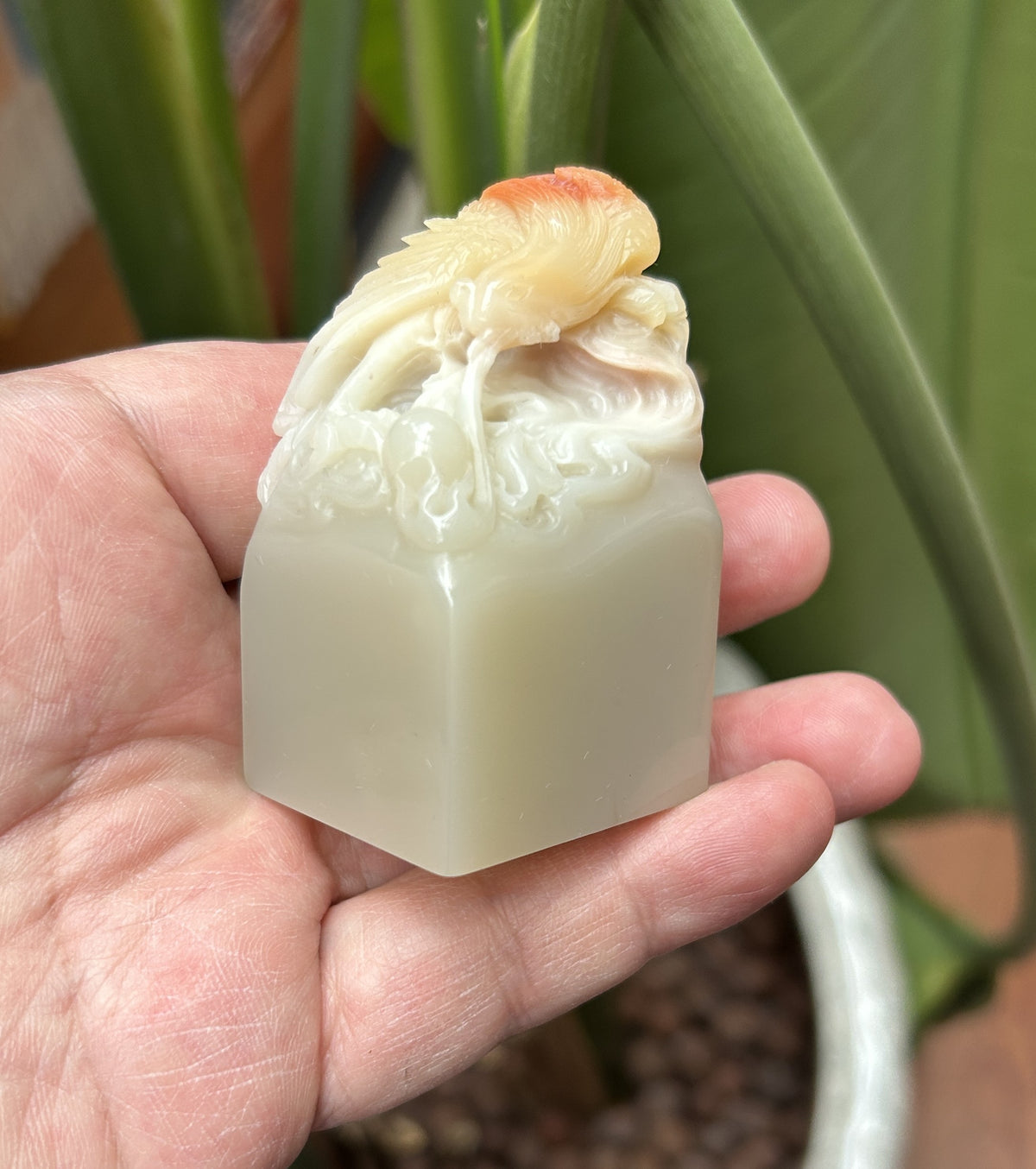 Lao Stone Hand-Carved Phoenix Seal Blank - Auspicious Top Engraving