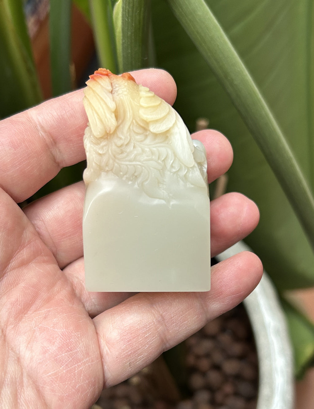 Lao Stone Hand-Carved Phoenix Seal Blank - Auspicious Top Engraving