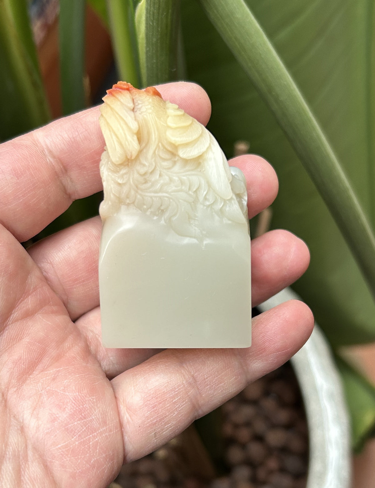 Lao Stone Hand-Carved Phoenix Seal Blank - Auspicious Top Engraving