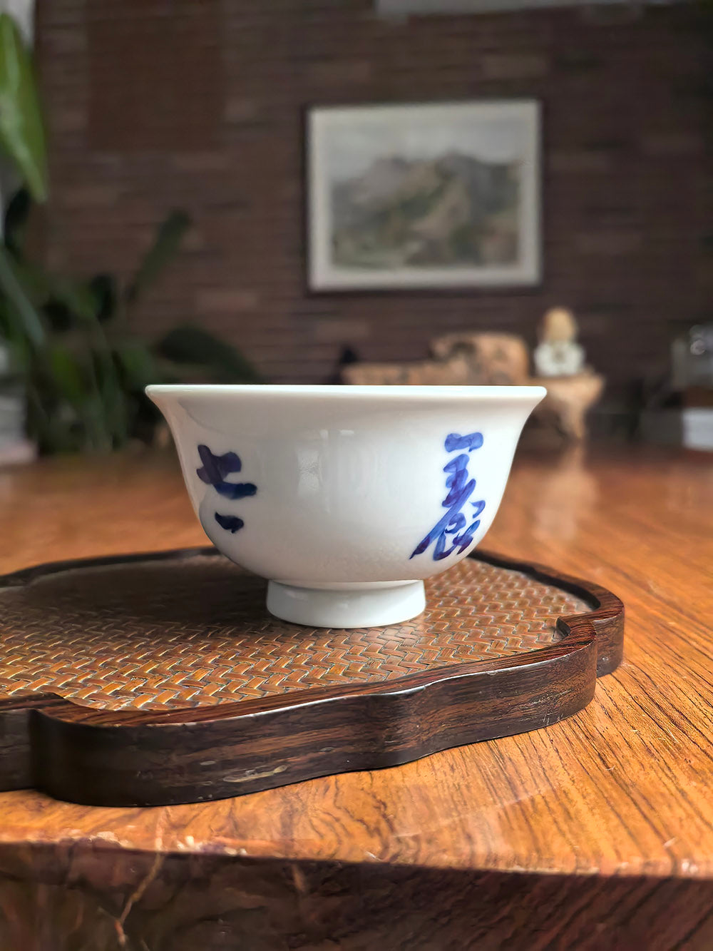 Jingdezhen Handmade Qingbai Porcelain 'Press-Hand' Tea Cup