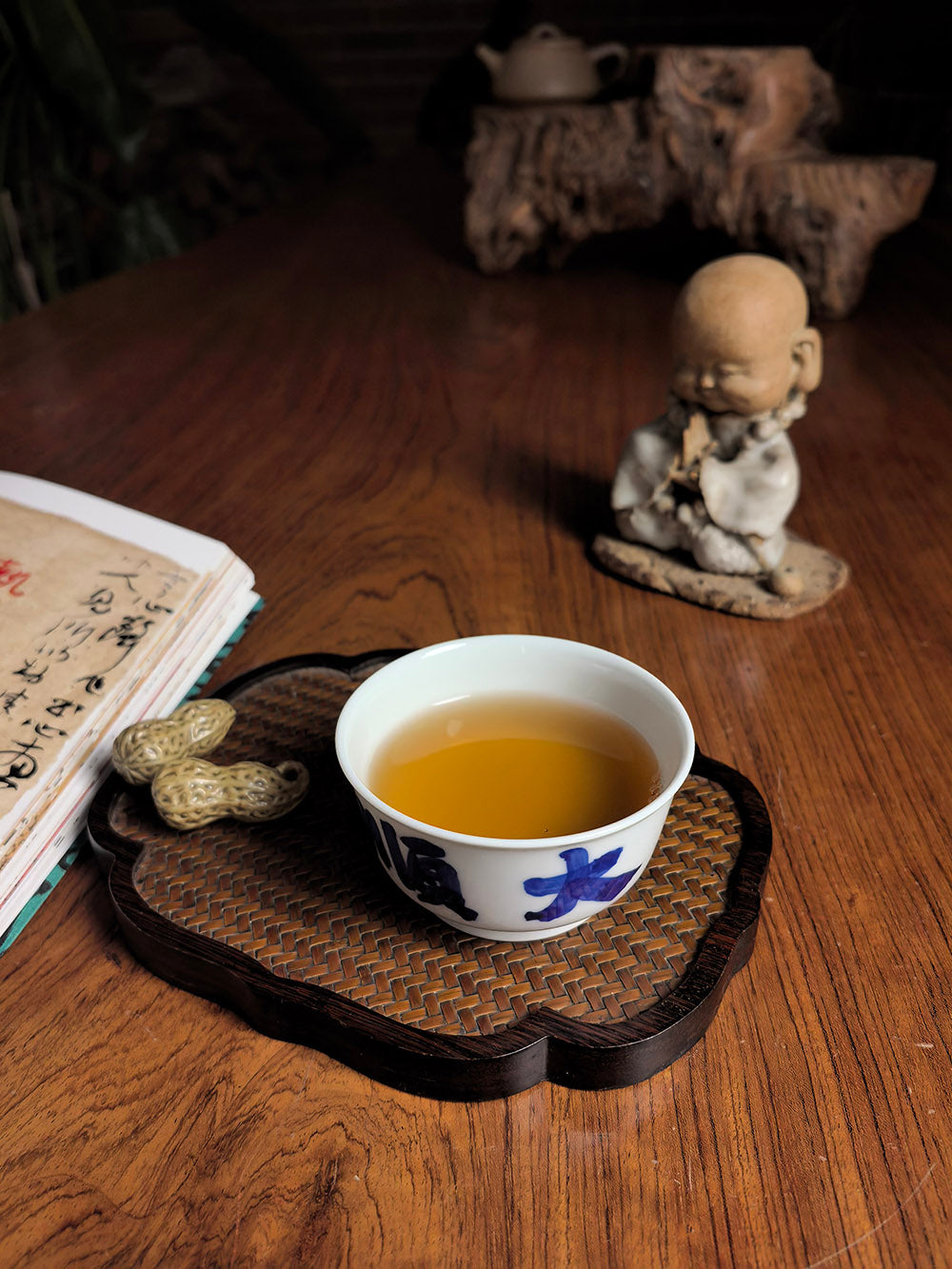 Jingdezhen Handmade Qingbai Porcelain Flat Tea Cup