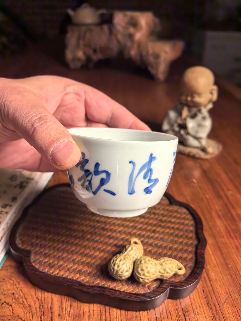 Jingdezhen Handmade Qingbai Porcelain Folded-Base Tea Cup