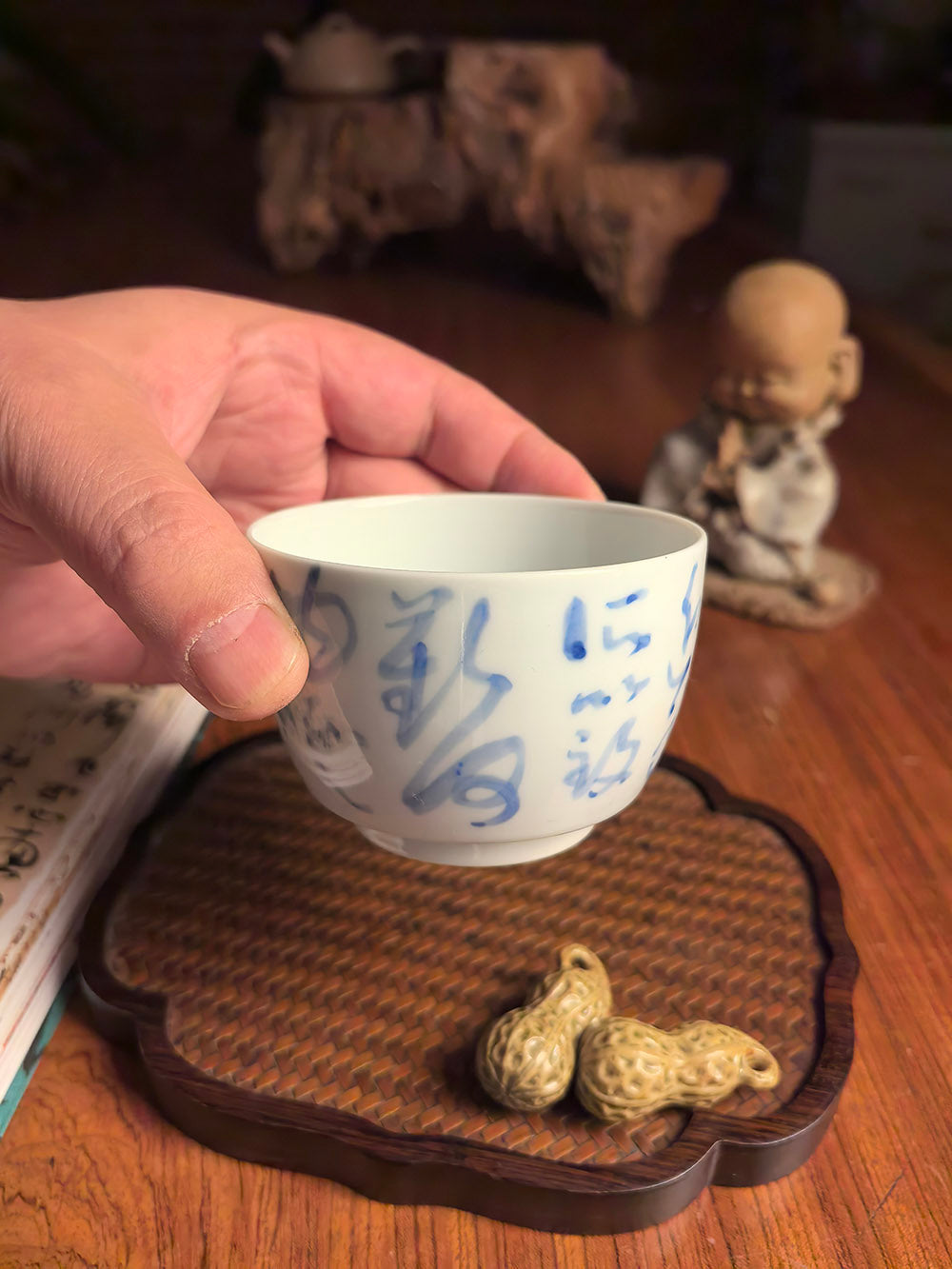 Jingdezhen Handmade Qingbai Porcelain Folded-Base Tea Cup