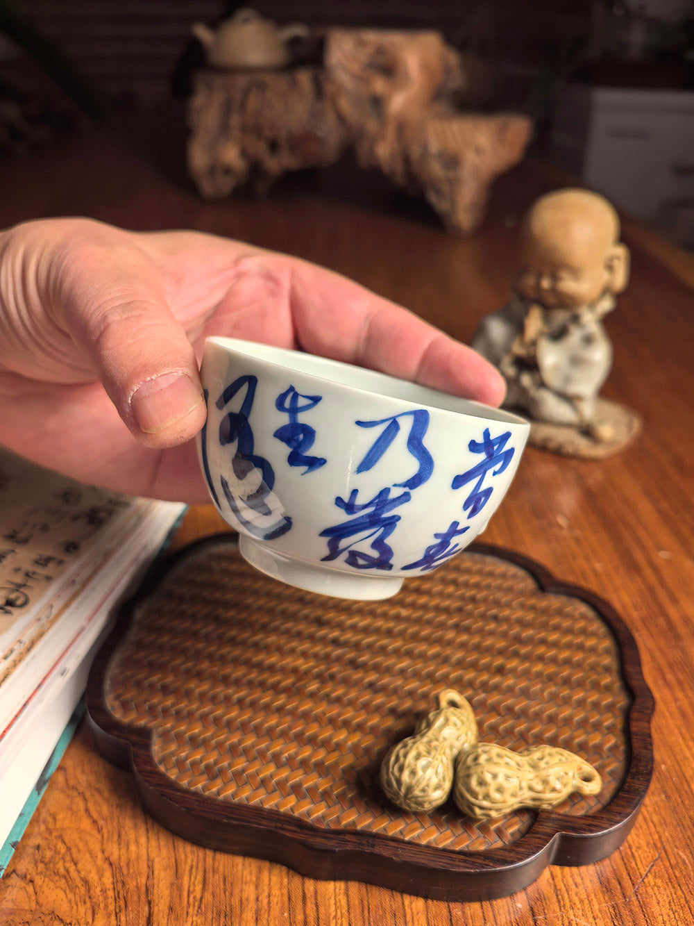 Jingdezhen Handmade Qingbai Porcelain Folded-Base Tea Cup