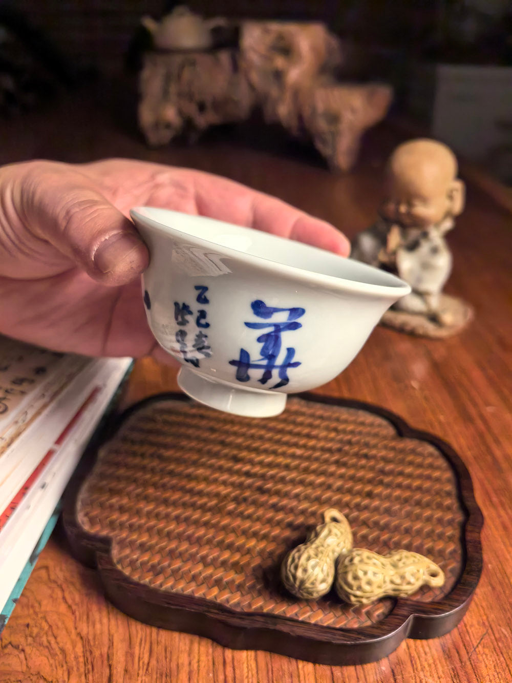 Jingdezhen Handmade Qingbai Porcelain 'Press-Hand' Tea Cup