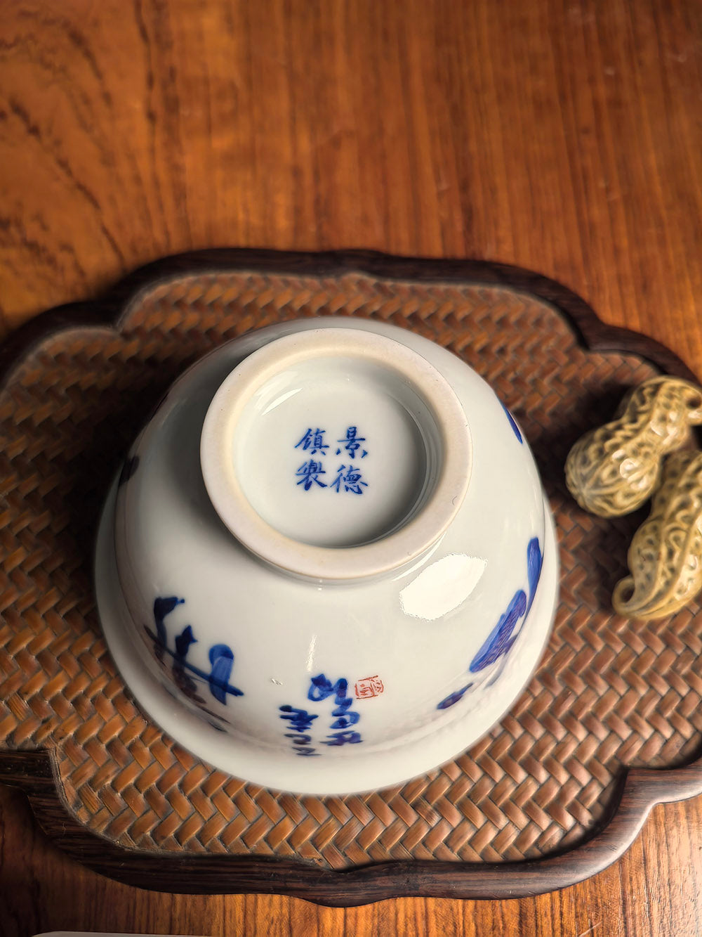 Jingdezhen Handmade Qingbai Porcelain 'Press-Hand' Tea Cup